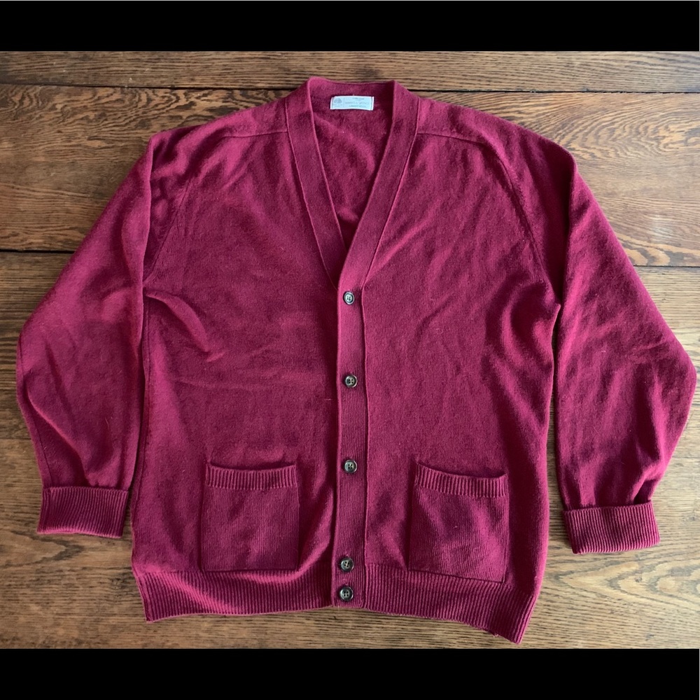St. Michael Lambs Wool Men’s Cardigan Sweater L
